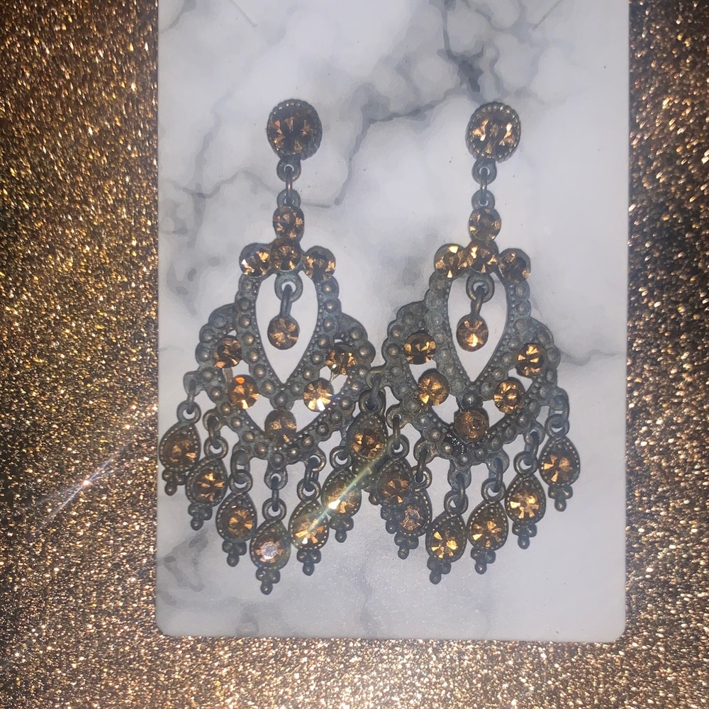 Elegant Bronze Chandelier Earrings